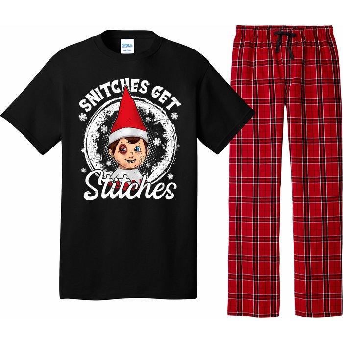 Snitches Get Stitches The Elf Xmas Funny Christmas Pajama Set