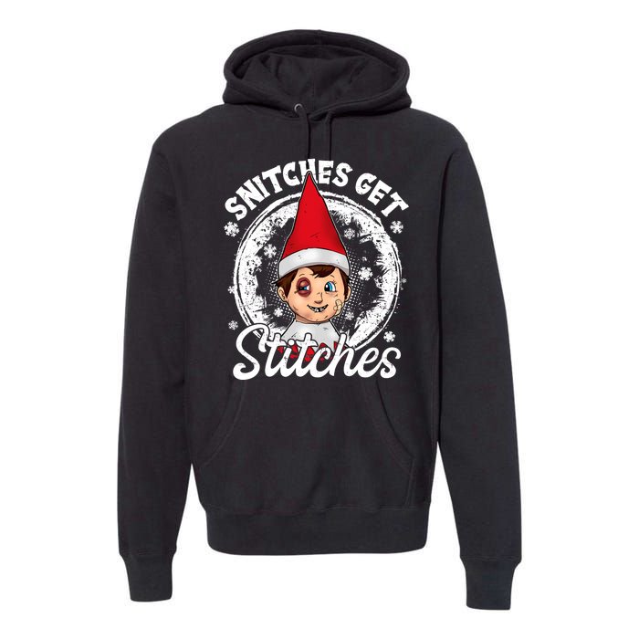 Snitches Get Stitches The Elf Xmas Funny Christmas Premium Hoodie