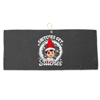 Snitches Get Stitches The Elf Xmas Funny Christmas Large Microfiber Waffle Golf Towel