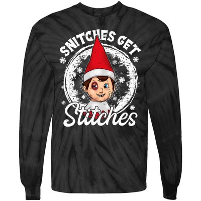 Snitches Get Stitches The Elf Xmas Funny Christmas Tie-Dye Long Sleeve Shirt