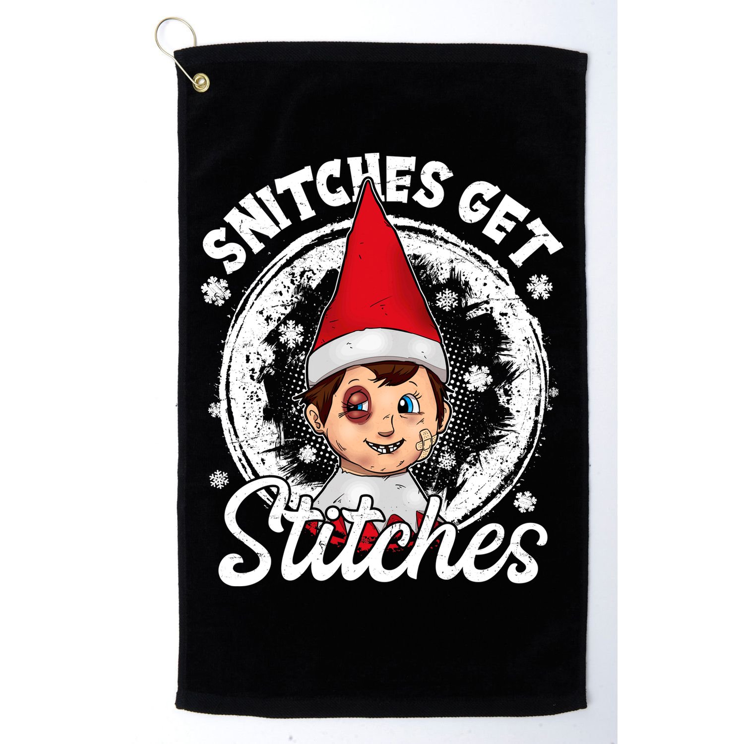 Snitches Get Stitches The Elf Xmas Funny Christmas Golf Towel