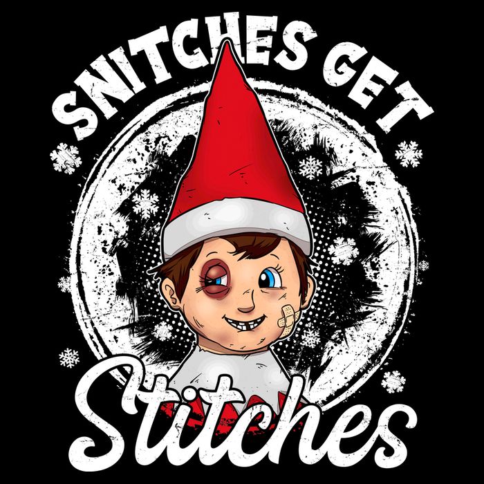 Snitches Get Stitches The Elf Xmas Funny Christmas Kids Sweatshirt