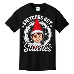 Snitches Get Stitches The Elf Xmas Funny Christmas Kids T-Shirt