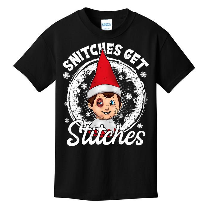 Snitches Get Stitches The Elf Xmas Funny Christmas Kids T-Shirt