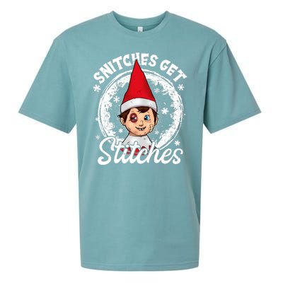 Snitches Get Stitches The Elf Xmas Funny Christmas Sueded Cloud Jersey T-Shirt