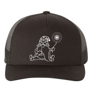 Sunflower Gnome Summer Themed Illustration Yupoong Adult 5-Panel Trucker Hat