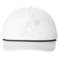 Sunflower Gnome Summer Themed Illustration Snapback Five-Panel Rope Hat