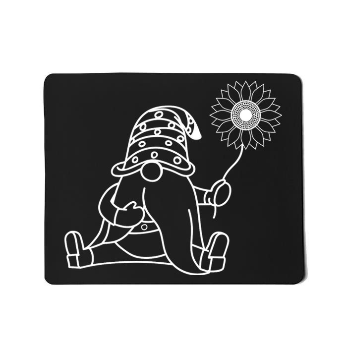 Sunflower Gnome Summer Themed Illustration Mousepad