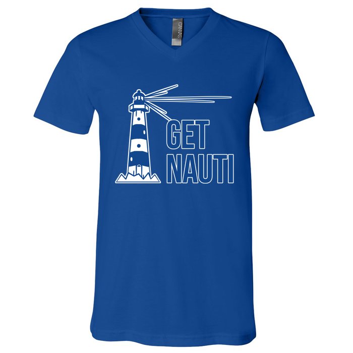 Sailing Gift Sailer Nautics Pun Nautical Gift Boating Cool Gift V-Neck T-Shirt