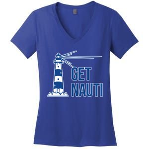 Sailing Gift Sailer Nautics Pun Nautical Gift Boating Cool Gift Women's V-Neck T-Shirt