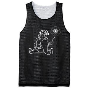 Sunflower Gnome Summer Themed Illustration Mesh Reversible Basketball Jersey Tank