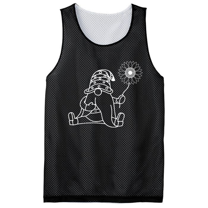 Sunflower Gnome Summer Themed Illustration Mesh Reversible Basketball Jersey Tank