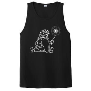 Sunflower Gnome Summer Themed Illustration PosiCharge Competitor Tank