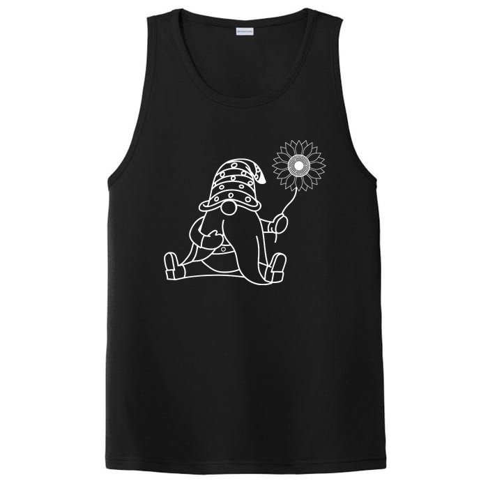 Sunflower Gnome Summer Themed Illustration PosiCharge Competitor Tank