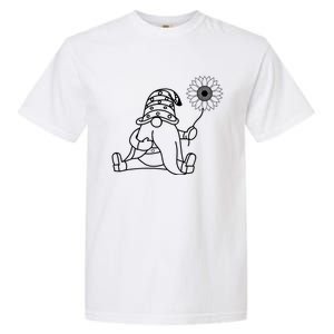 Sunflower Gnome Summer Themed Illustration Garment-Dyed Heavyweight T-Shirt