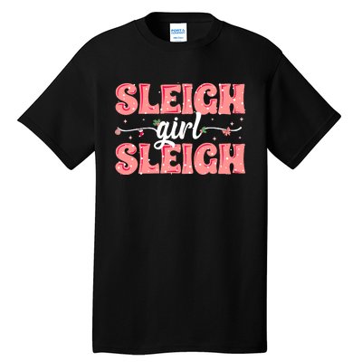 Sleigh Girl Sleigh Retro Christmas Santas Tall T-Shirt