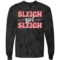 Sleigh Girl Sleigh Retro Christmas Santas Tie-Dye Long Sleeve Shirt