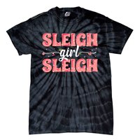 Sleigh Girl Sleigh Retro Christmas Santas Tie-Dye T-Shirt