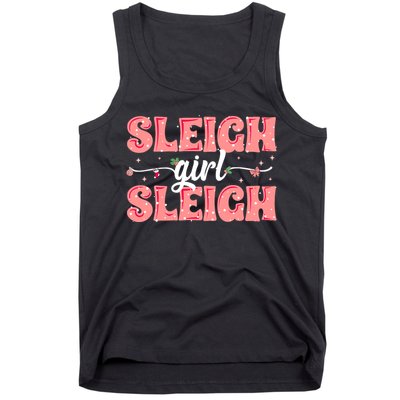 Sleigh Girl Sleigh Retro Christmas Santas Tank Top