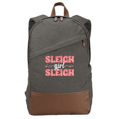 Sleigh Girl Sleigh Retro Christmas Santas Cotton Canvas Backpack