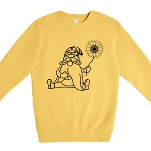 Sunflower Gnome Summer Themed Graphic Premium Crewneck Sweatshirt