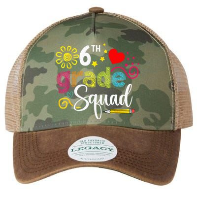 Sixth Grade Squad Back To School 6th Grader Teacher Legacy Tie Dye Trucker Hat