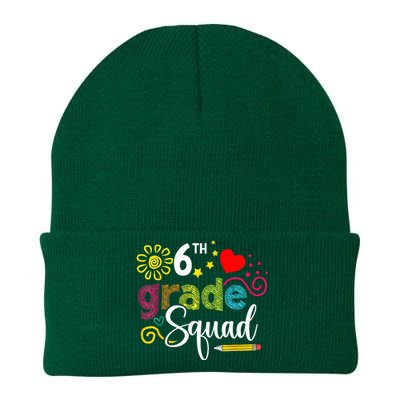 Sixth Grade Squad Back To School 6th Grader Teacher Knit Cap Winter Beanie