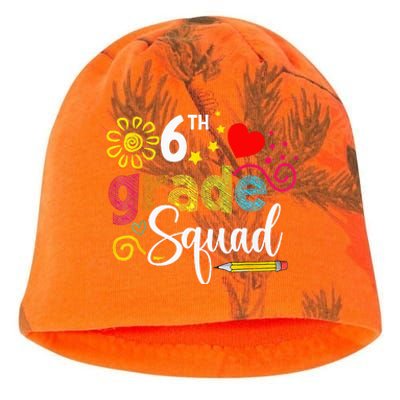 Sixth Grade Squad Back To School 6th Grader Teacher Kati - Camo Knit Beanie