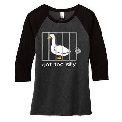 Silly Goose Women's Tri-Blend 3/4-Sleeve Raglan Shirt