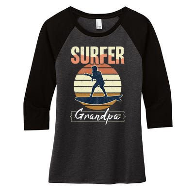 Surfer Grandpa Surf Retro Surfing Grandfather Vintage Surfer Women's Tri-Blend 3/4-Sleeve Raglan Shirt