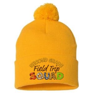 Second Grade Students School Zoo Field Trip Squad Matching Pom Pom 12in Knit Beanie