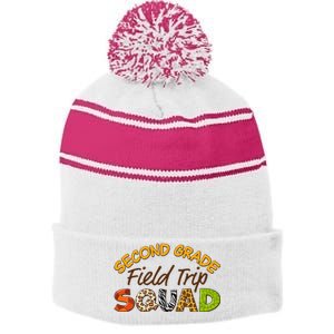 Second Grade Students School Zoo Field Trip Squad Matching Stripe Pom Pom Beanie