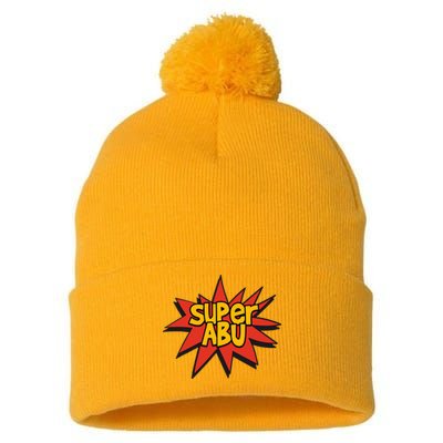 Spanish Grandparent Super Abu Superhero Abuelo Abuela Pom Pom 12in Knit Beanie