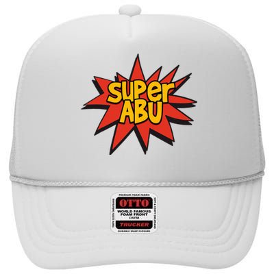 Spanish Grandparent Super Abu Superhero Abuelo Abuela High Crown Mesh Back Trucker Hat