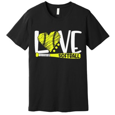 Softball Graphic Sayings Gift For Dad Premium T-Shirt