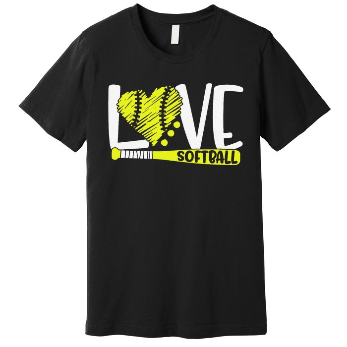 Softball Graphic Sayings Gift For Dad Premium T-Shirt