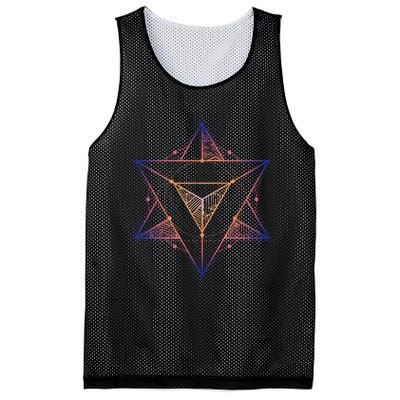 Sacred Geometry Star Tetrahedron Merkaba Mesh Reversible Basketball Jersey Tank