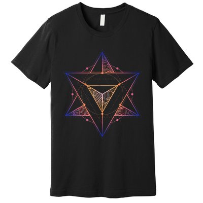 Sacred Geometry Star Tetrahedron Merkaba Premium T-Shirt