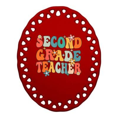 Second Grade Teacher Team 2Nd Grade Back To School First Day Gift Ceramic Oval Ornament