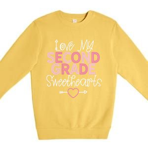 Second Grade Teacher Valentines Day Cool Gift Love Sweethearts Cute Gift Premium Crewneck Sweatshirt