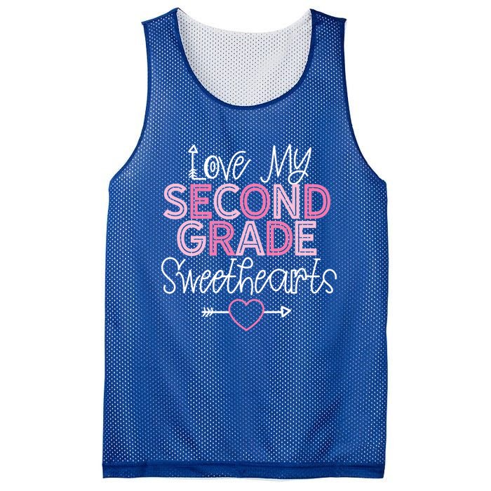 Second Grade Teacher Valentines Day Cool Gift Love Sweethearts Cute Gift Mesh Reversible Basketball Jersey Tank