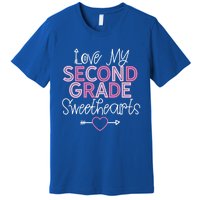 Second Grade Teacher Valentines Day Cool Gift Love Sweethearts Cute Gift Premium T-Shirt