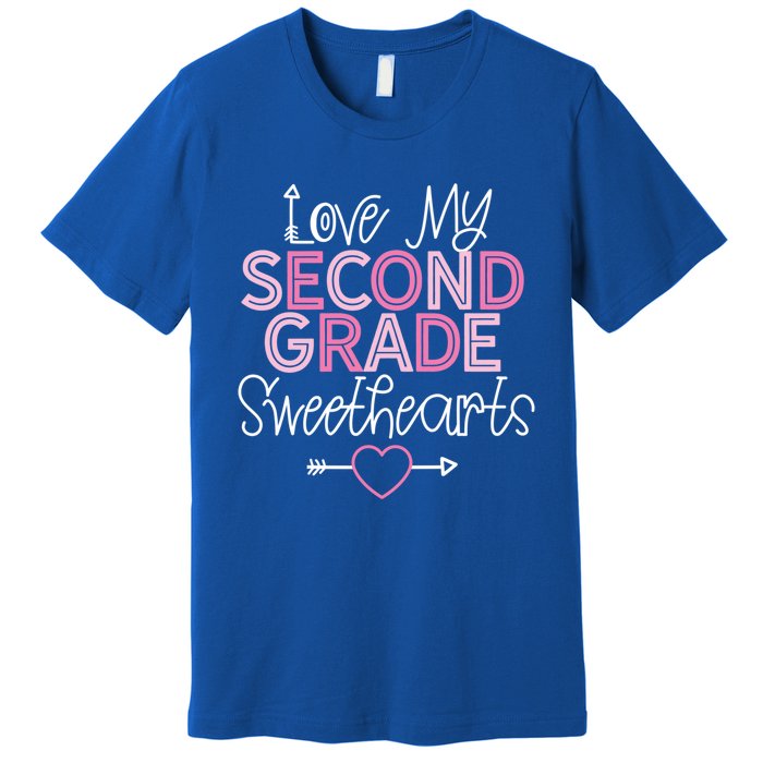 Second Grade Teacher Valentines Day Cool Gift Love Sweethearts Cute Gift Premium T-Shirt