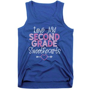 Second Grade Teacher Valentines Day Cool Gift Love Sweethearts Cute Gift Tank Top