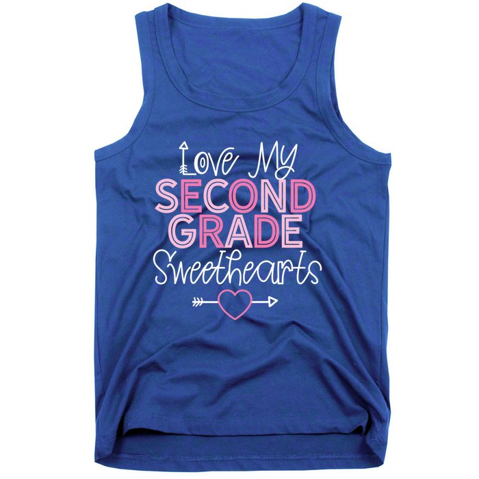 Second Grade Teacher Valentines Day Cool Gift Love Sweethearts Cute Gift Tank Top