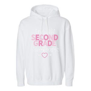 Second Grade Teacher Valentines Day Cool Gift Love Sweethearts Cute Gift Garment-Dyed Fleece Hoodie