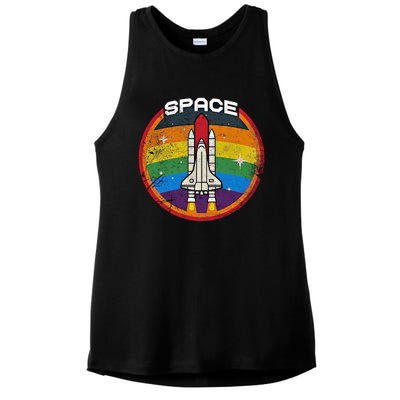 Space Graphic The Astronaut Gift Ladies PosiCharge Tri-Blend Wicking Tank