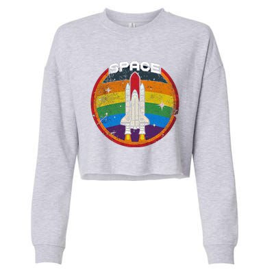 Space Graphic The Astronaut Gift Cropped Pullover Crew