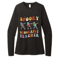 Spooky Geography Teacher Zombie Groovy Halloween Ghost Womens CVC Long Sleeve Shirt