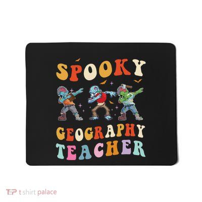 Spooky Geography Teacher Zombie Groovy Halloween Ghost Mousepad